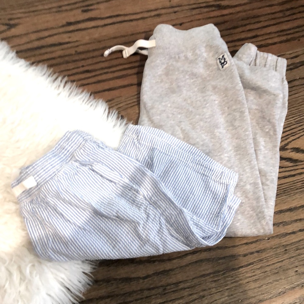 Combo Grey Carter’s kids Sweatpants and H&M Blue and White Shorts
